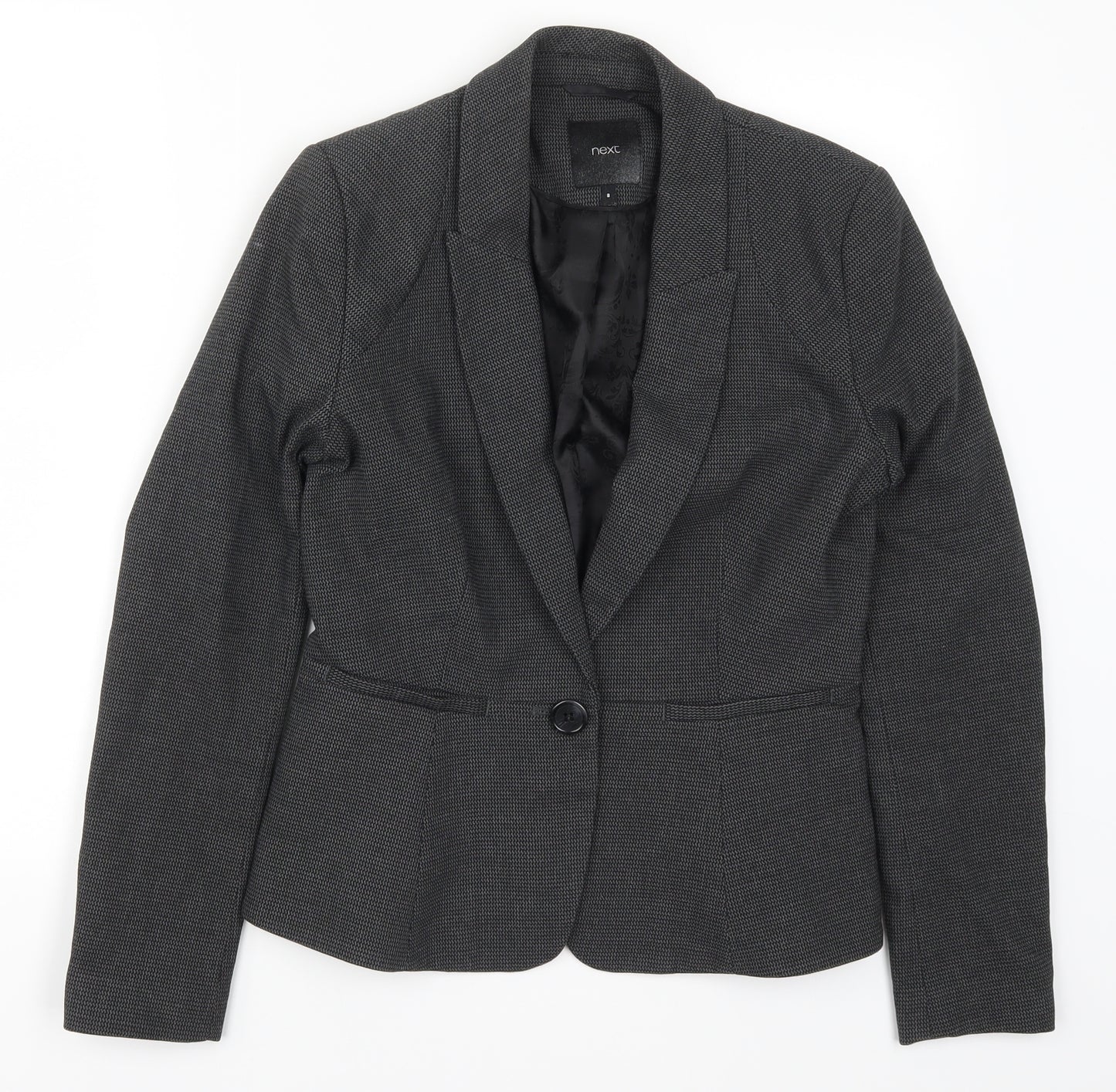 NEXT Womens Grey Geometric  Jacket Suit Jacket Size 8