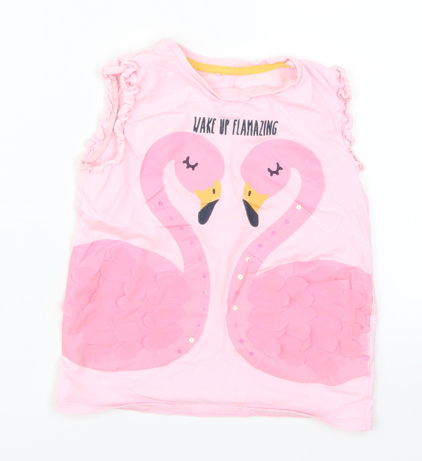 George Girls Pink   Basic Tank Size 5-6 Years  - Wake Up Flamazing