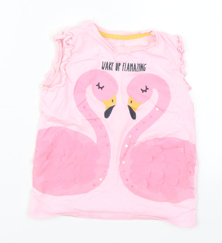 George Girls Pink Basic Tank Size 5-6 Years - Wake Up Flamazing
