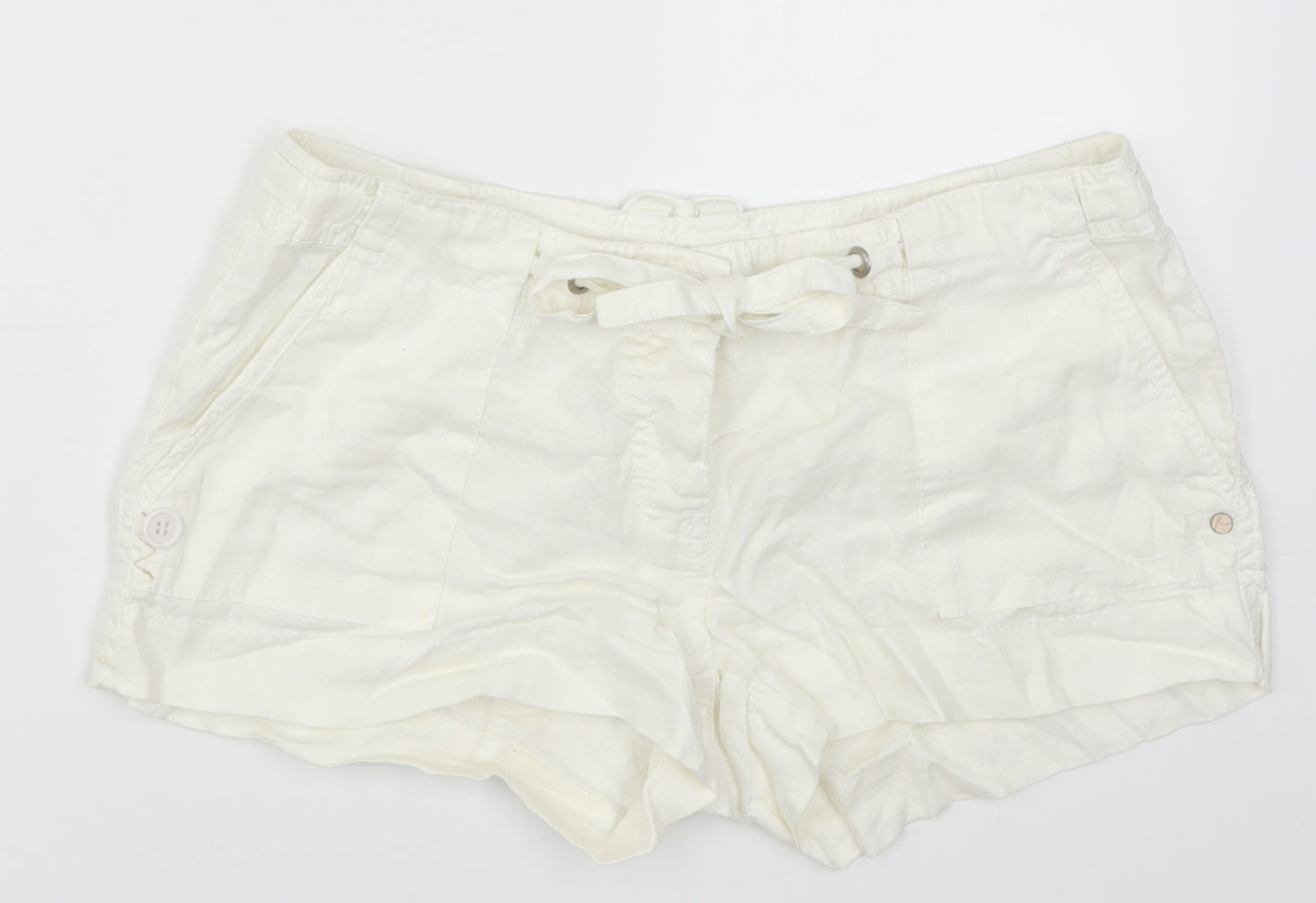 River Island Womens White   Hot Pants Shorts Size 10