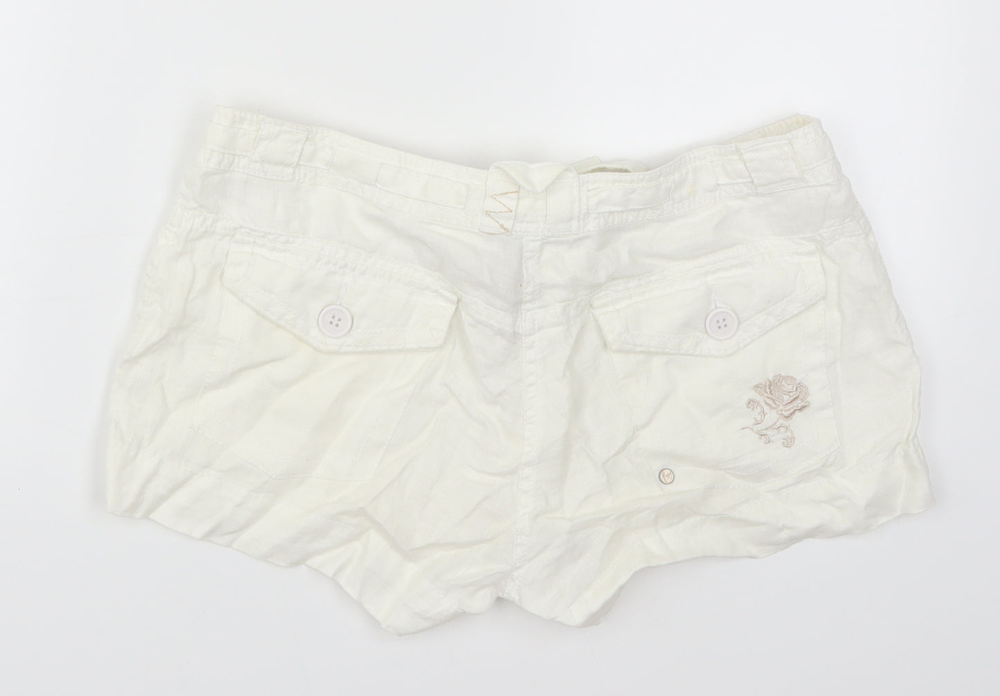 River Island Womens White   Hot Pants Shorts Size 10