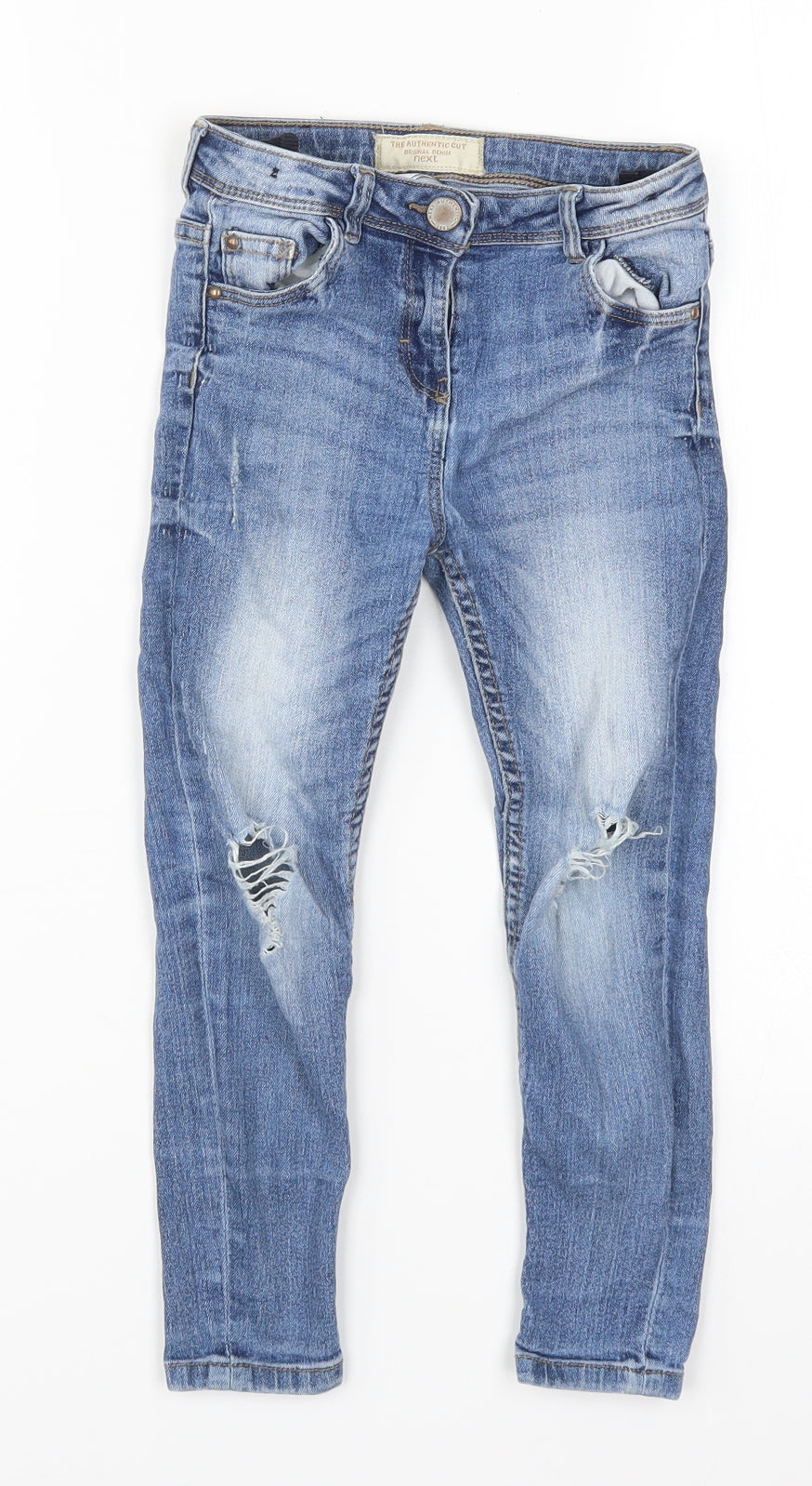NEXT Boys Blue  Denim Skinny Jeans Size 6 Years - Distressed Look
