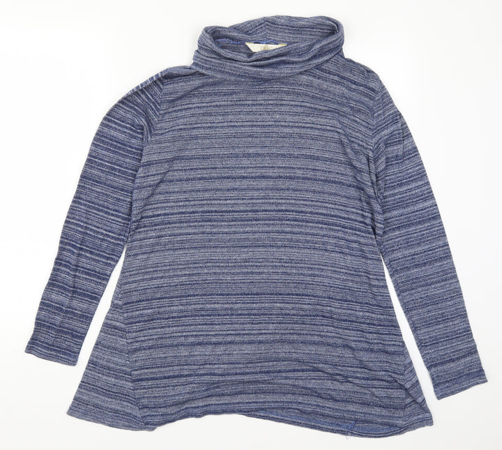 EWM Womens Blue Striped  Pullover Jumper Size 14