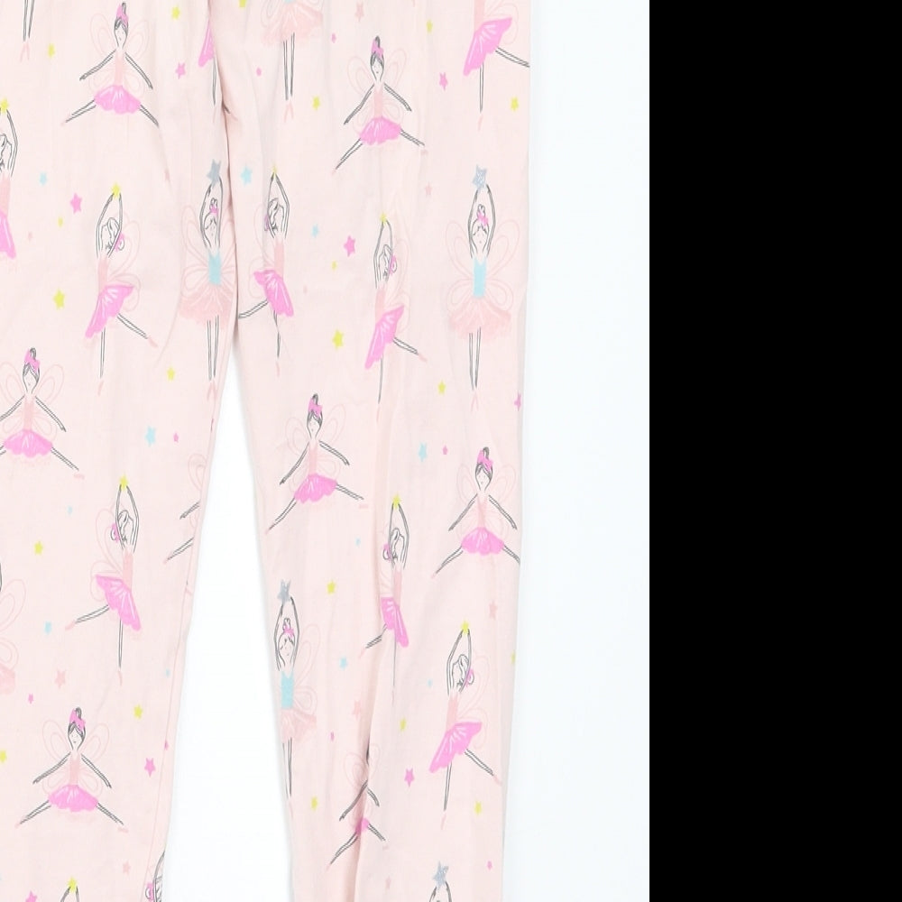 Marks and Spencer Girls Pink   Sweatpants Trousers Size 6-7 Years - Fairies Loungewear