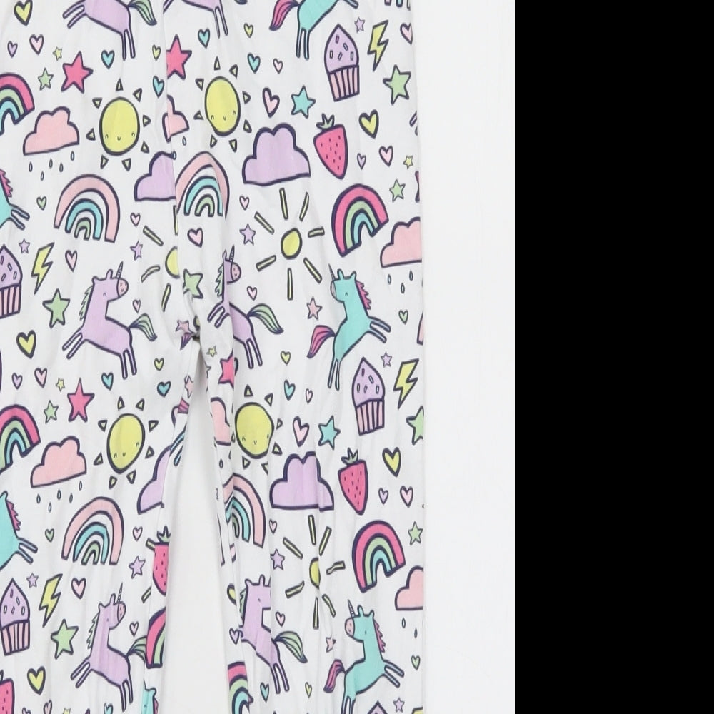 George Girls Multicoloured Geometric  Sweatpants Trousers Size 7-8 Years - Unicorns Rainbows Suns Loungewear