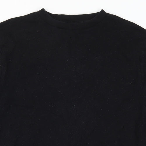 River Island Mens Black Floral  Pullover Sweatshirt Size L  - Flower Sleeves