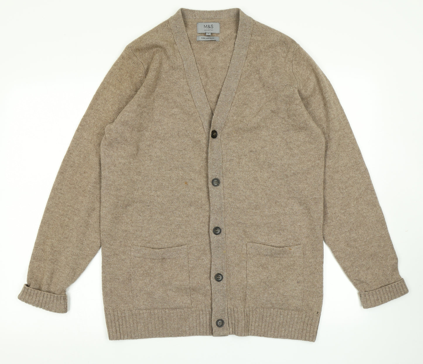 M&S Collection Womens Brown  Knit Cardigan Jumper Size S