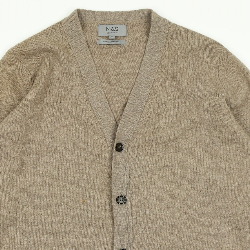M&S Collection Womens Brown  Knit Cardigan Jumper Size S