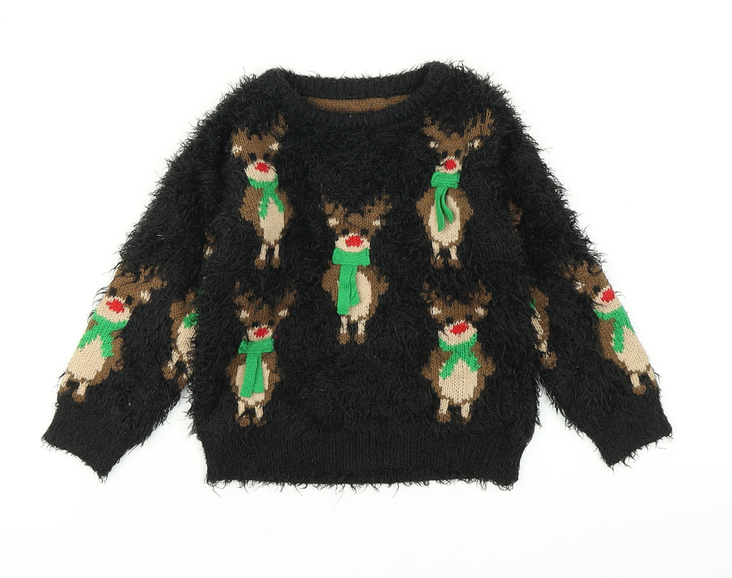 Nutmeg Baby Black  Knit Pullover Jumper Size 18-24 Months  - Christmas jumper