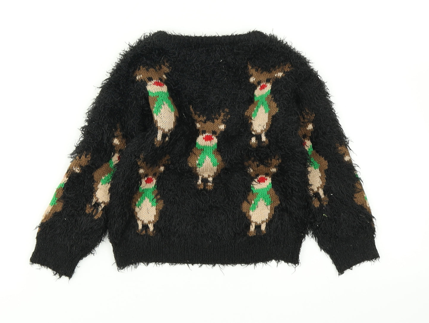 Nutmeg Baby Black  Knit Pullover Jumper Size 18-24 Months  - Christmas jumper