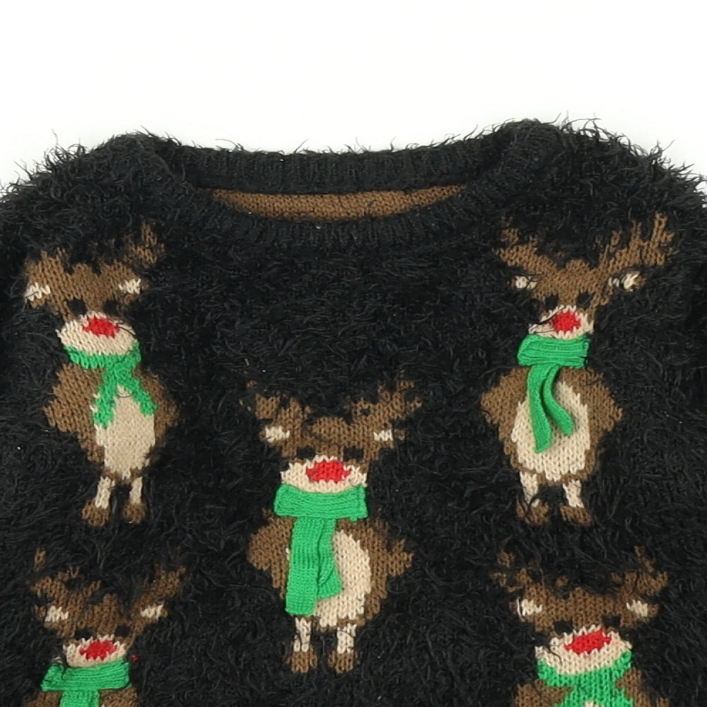 Nutmeg Baby Black  Knit Pullover Jumper Size 18-24 Months  - Christmas jumper