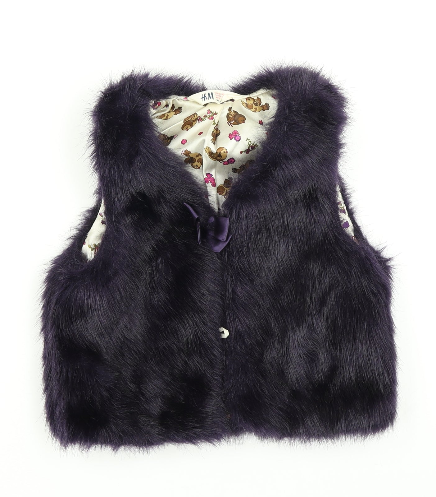 H&M Girls Purple   Gilet Jacket Size 8 Years