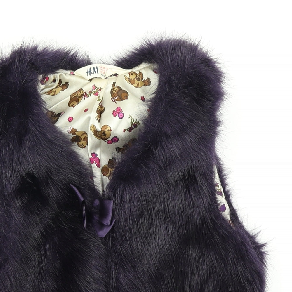 H&M Girls Purple   Gilet Jacket Size 8 Years