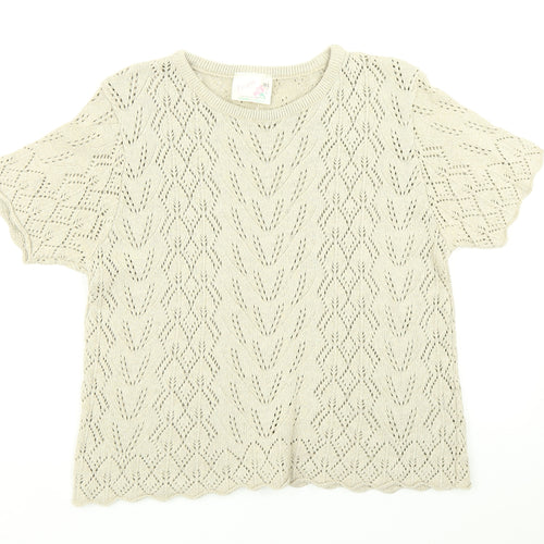 Fleurie Womens Beige  Knit Pullover Jumper Size M