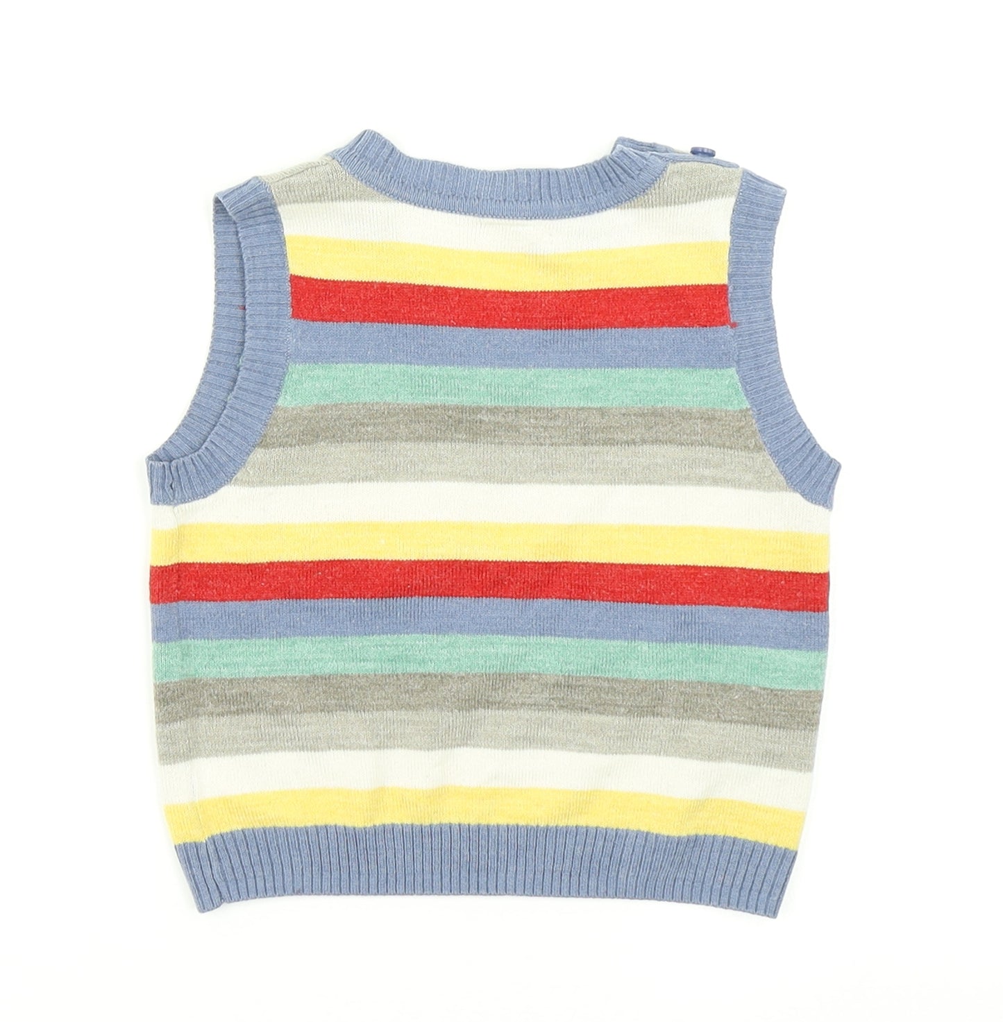 NEXT Boys Blue Striped Knit Vest Jumper Size 9-12 Months
