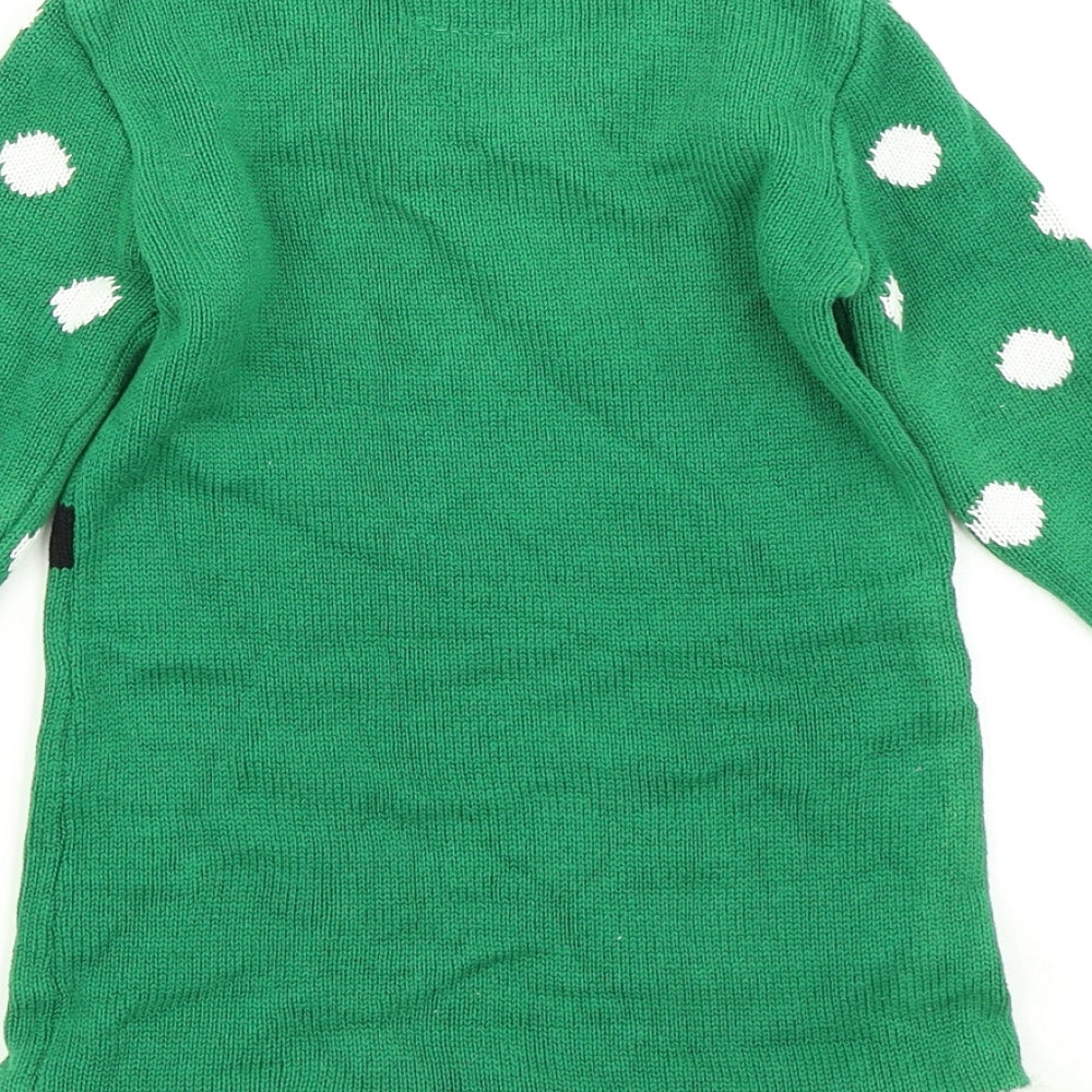 George Girls Green  Knit Jumper Dress  Size 18-24 Months  - Christmas Elf