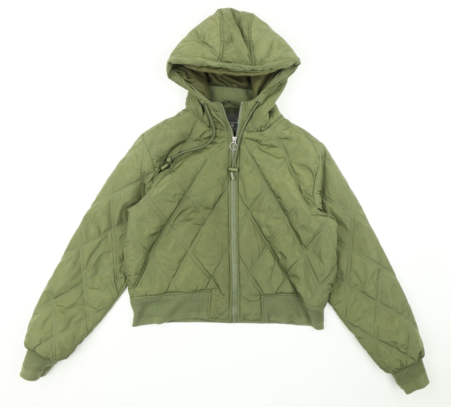Primark Womens Green Argyle/Diamond  Bomber Jacket Jacket Size M