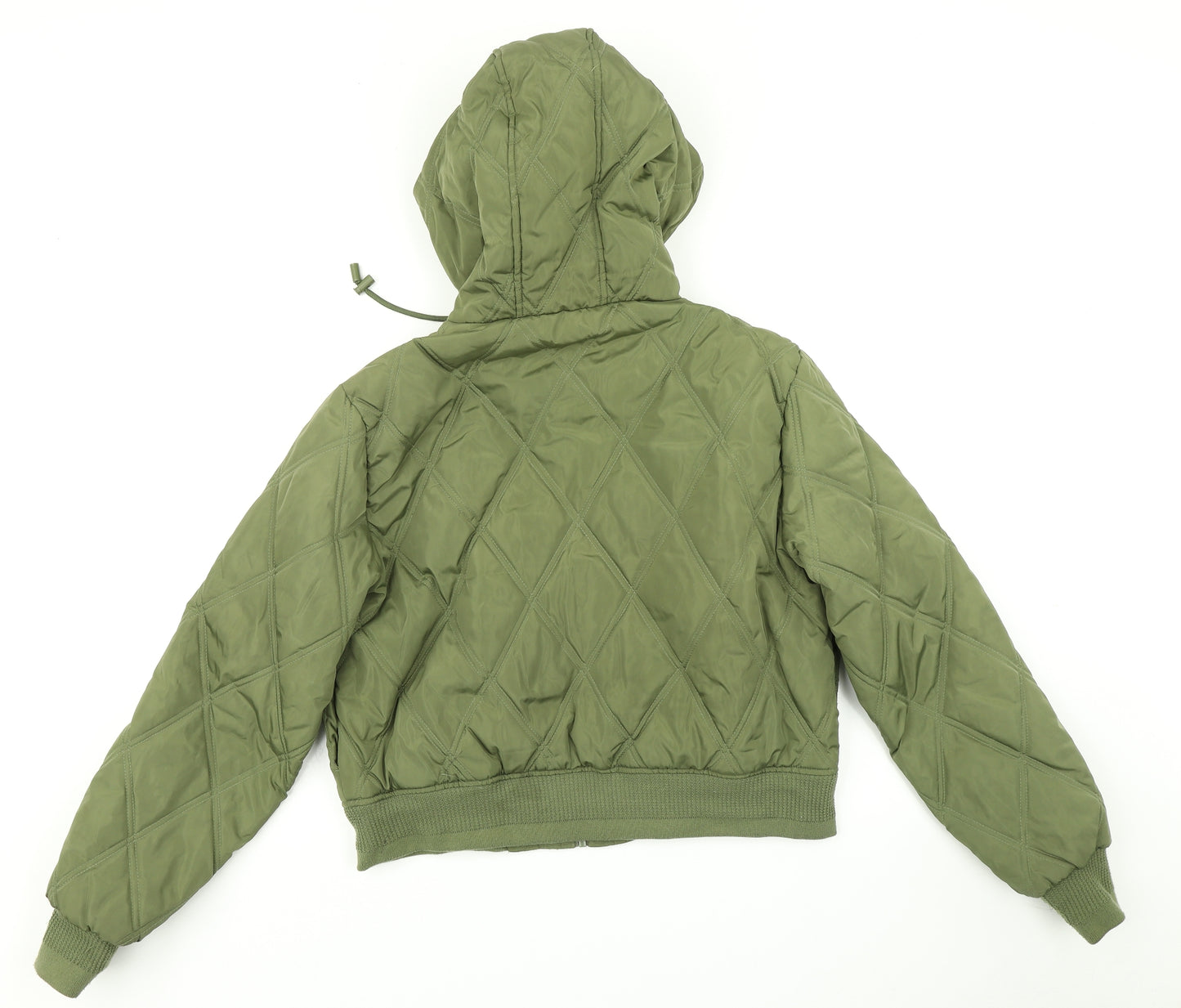 Primark Womens Green Argyle/Diamond  Bomber Jacket Jacket Size M