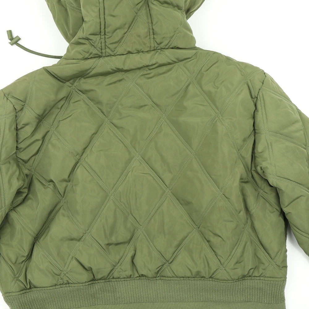Primark Womens Green Argyle/Diamond  Bomber Jacket Jacket Size M