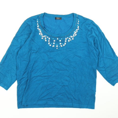 BM Womens Blue  Knit Pullover Jumper Size M