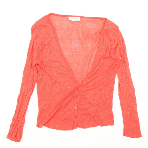 FOREVER 21 Womens Orange  Knit Cardigan Jumper Size S