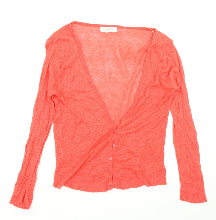 FOREVER 21 Womens Orange Knit Cardigan Jumper Size S