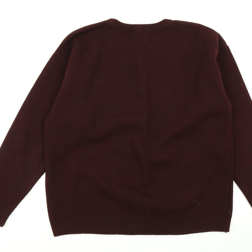MC Casuals Mens Purple  Knit Pullover Sweatshirt Size M