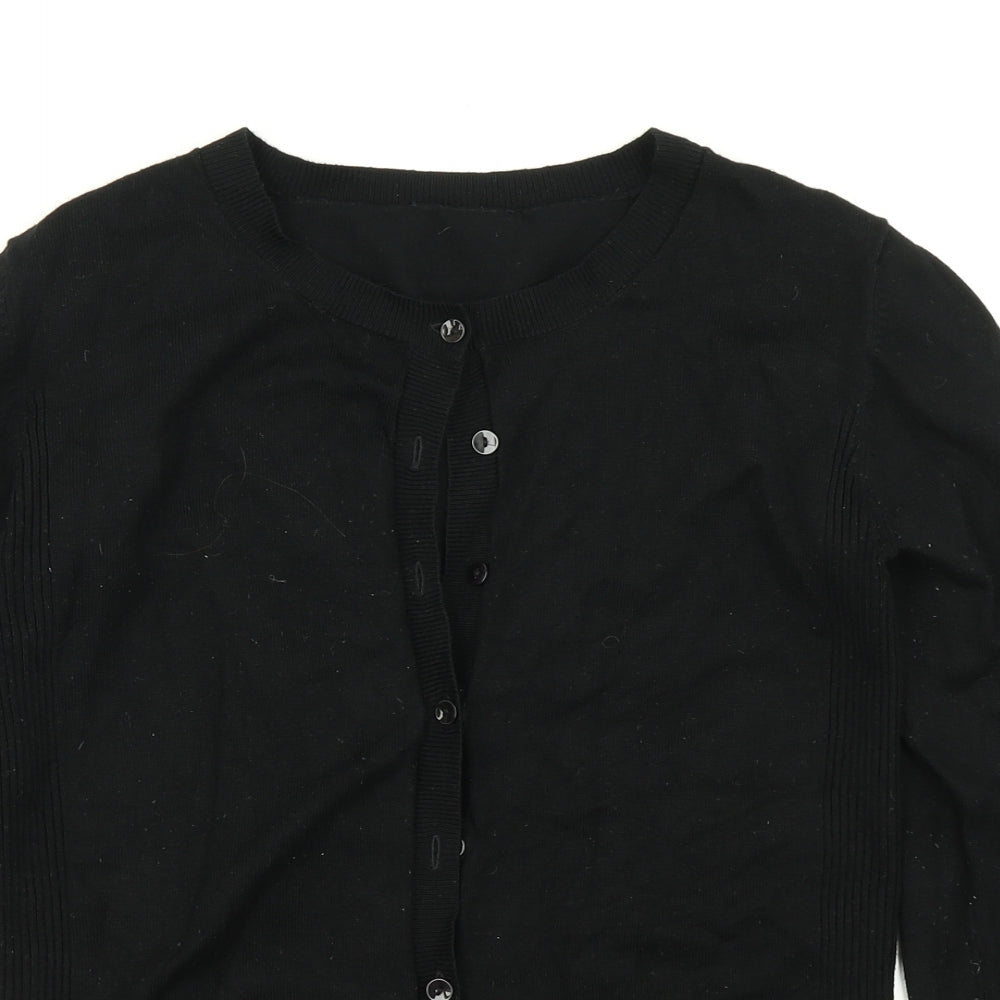 Papaya Womens Black  Knit Cardigan Jumper Size 10