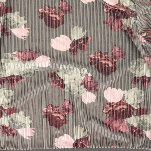 George Womens Grey Floral  Pullover Sweatshirt Size 8