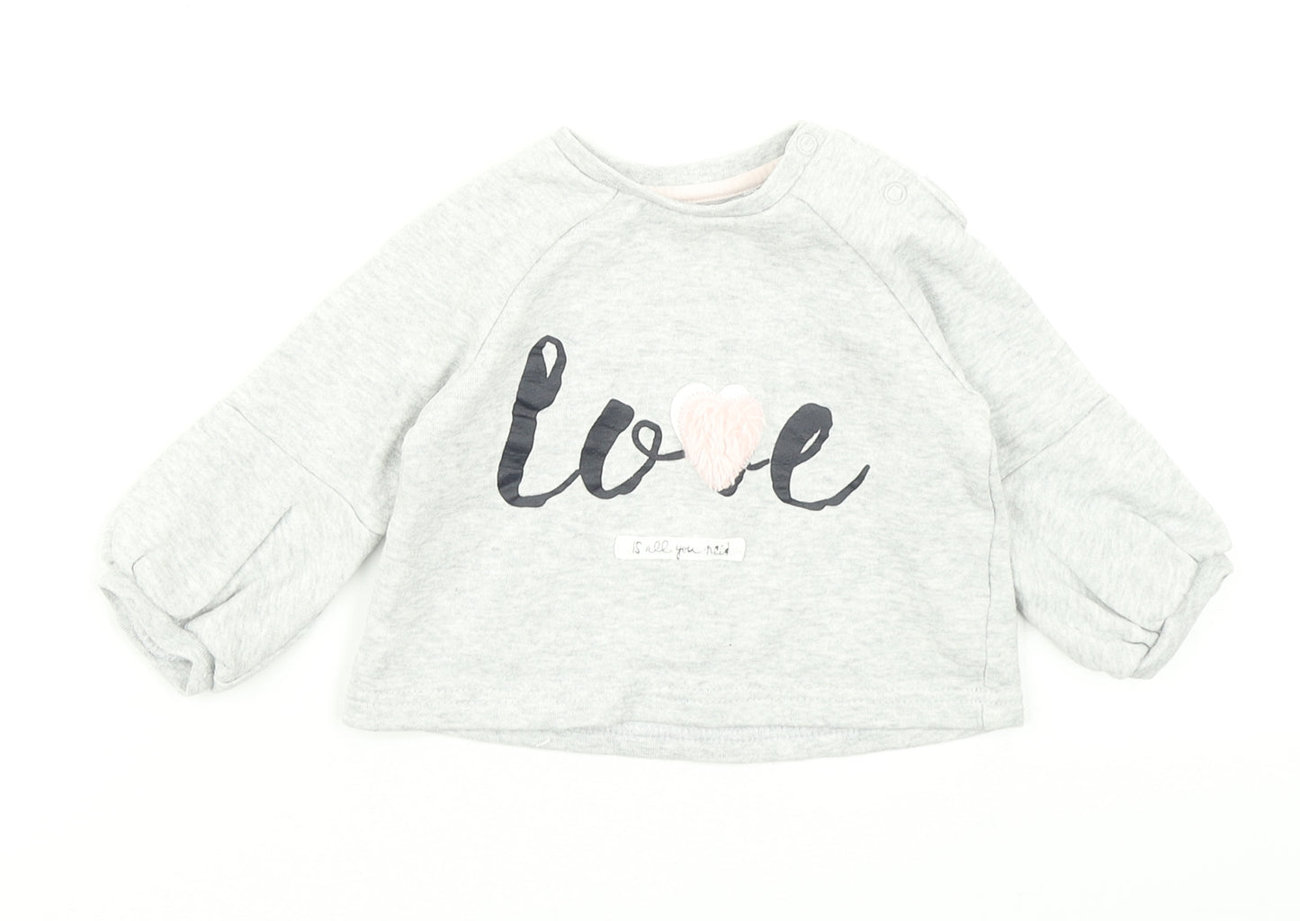 Nutmeg Girls Grey   Basic T-Shirt Size 6-9 Months
