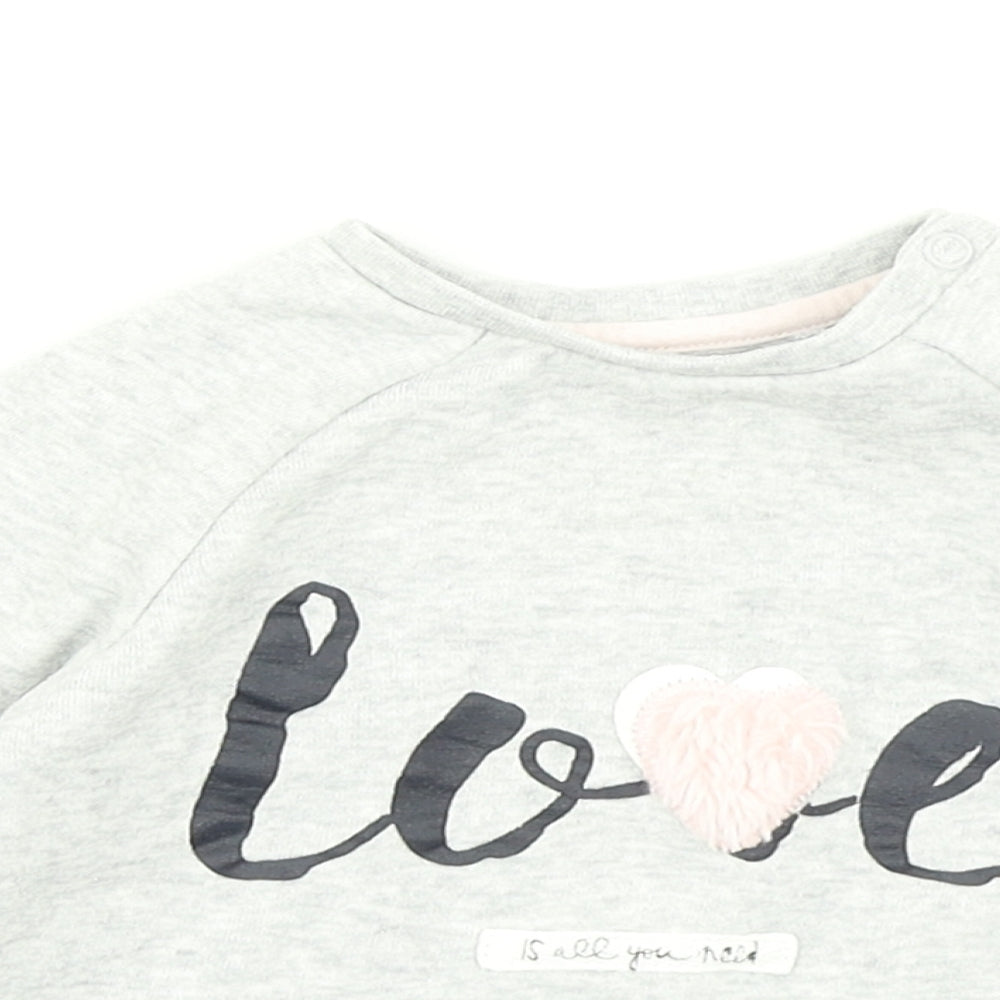 Nutmeg Girls Grey   Basic T-Shirt Size 6-9 Months