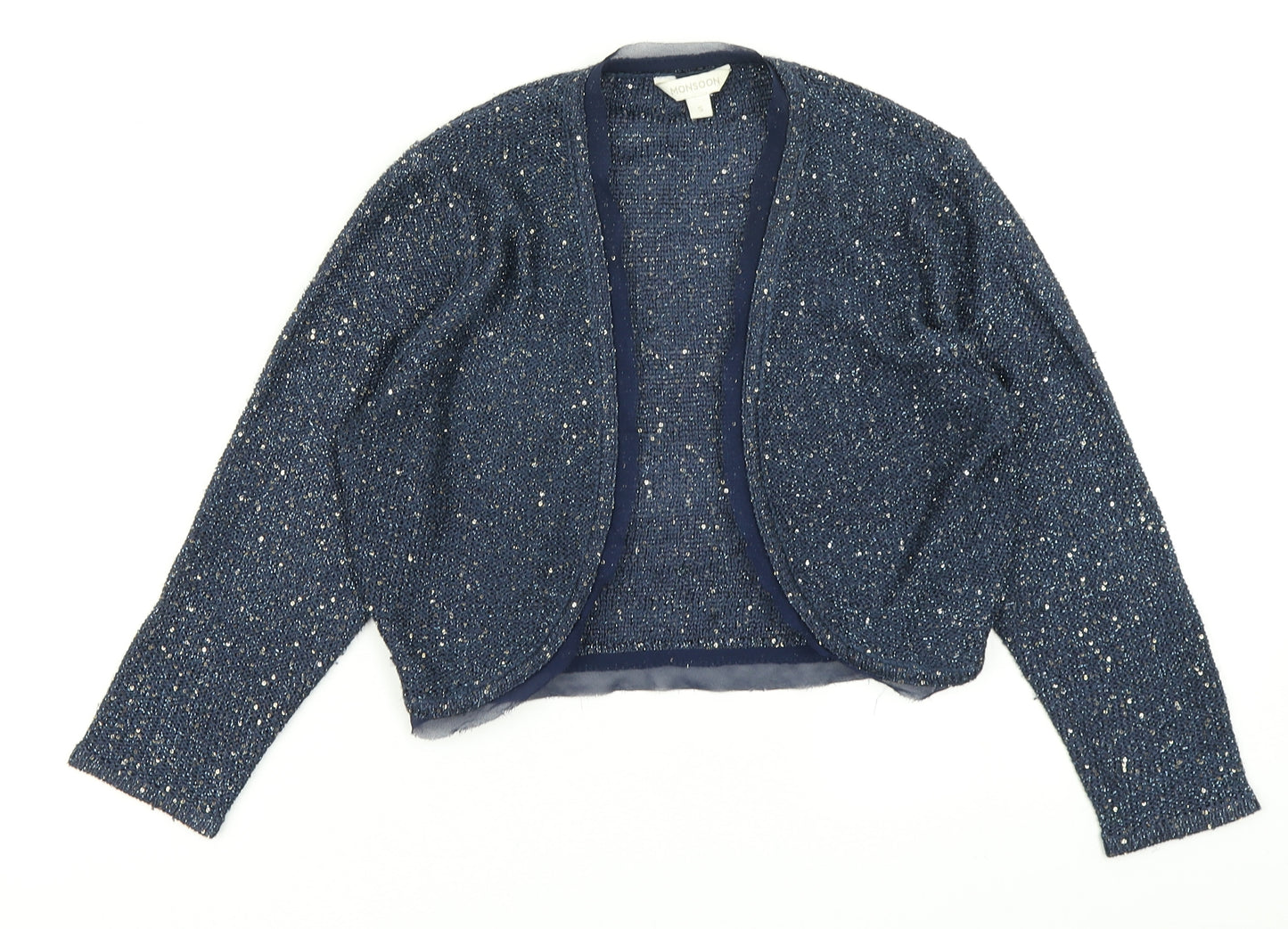 Monsoon Womens Blue  Knit Cardigan Jumper Size S
