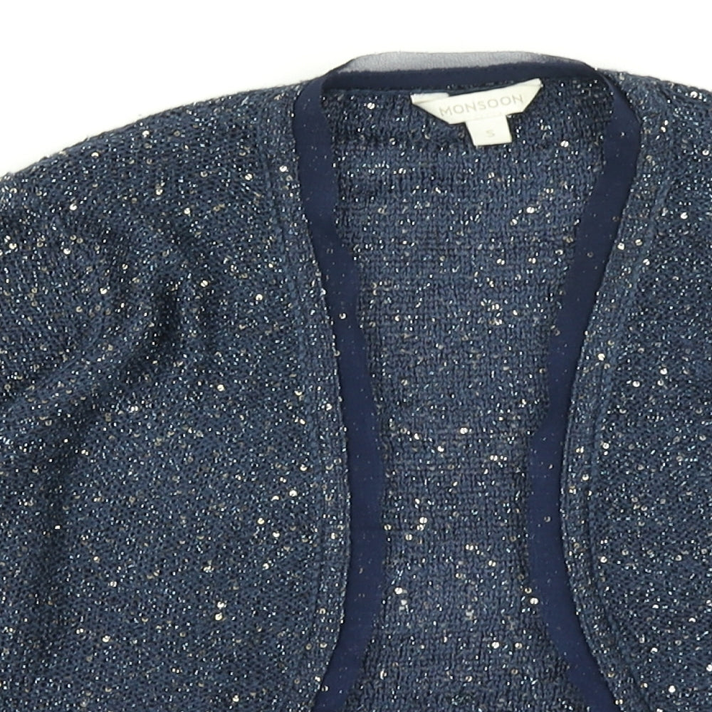 Monsoon Womens Blue  Knit Cardigan Jumper Size S