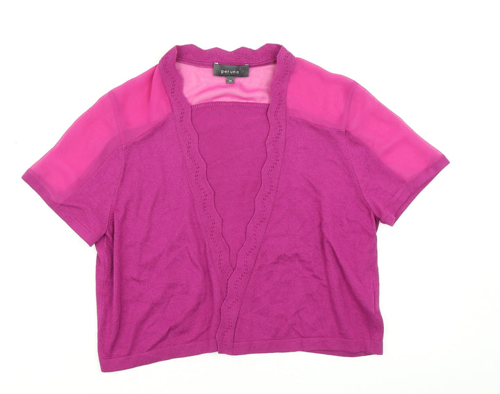 Per Una Womens Pink Knit Cardigan Jumper Size 14