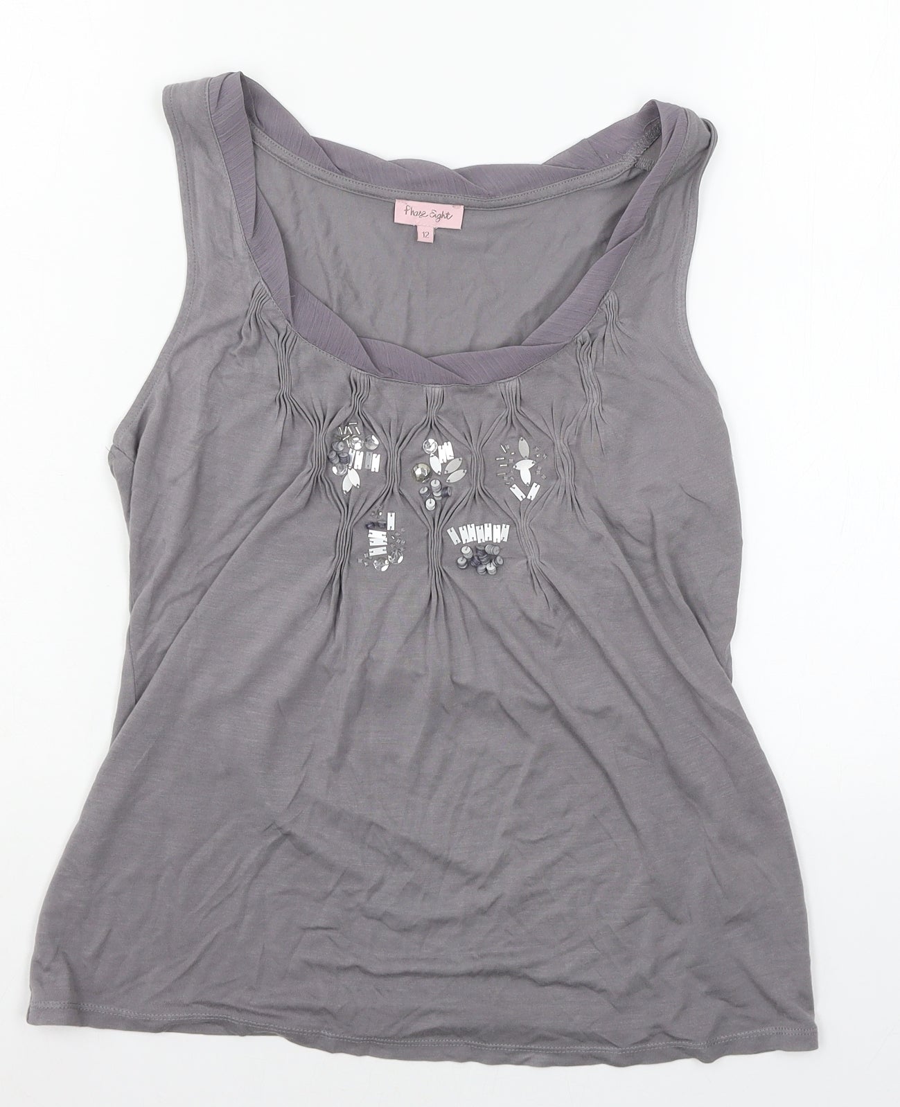 Phase Eight Womens Grey  Jersey Basic Tank Size 12
