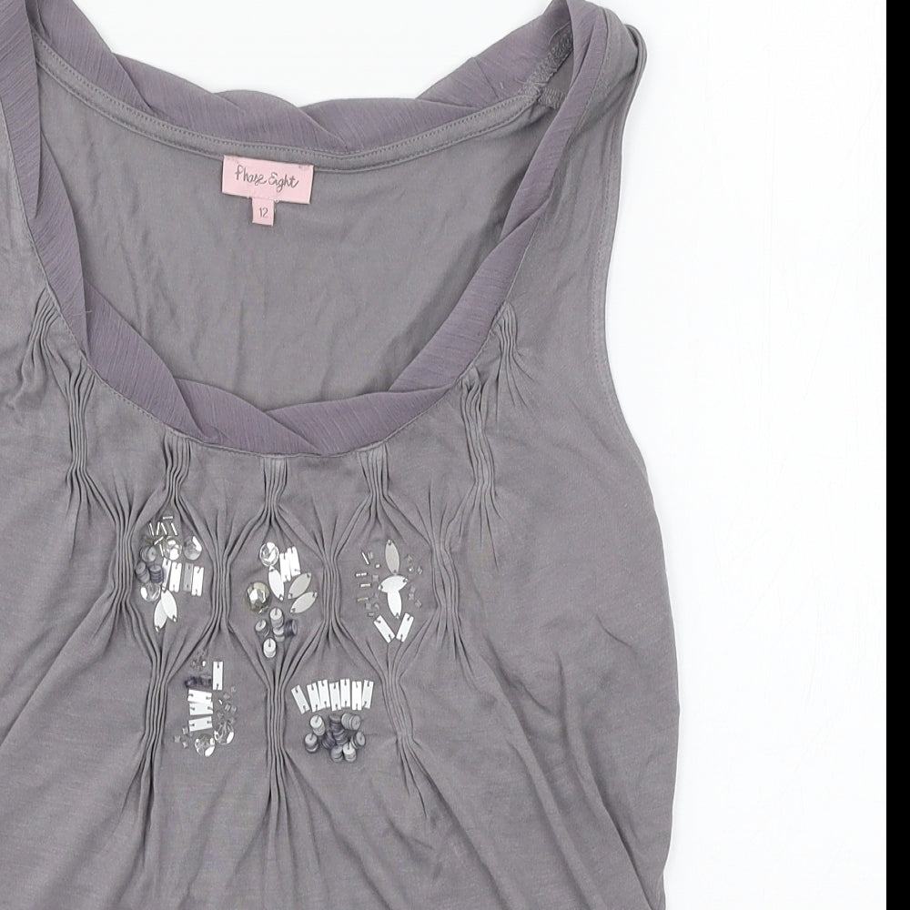 Phase Eight Womens Grey  Jersey Basic Tank Size 12