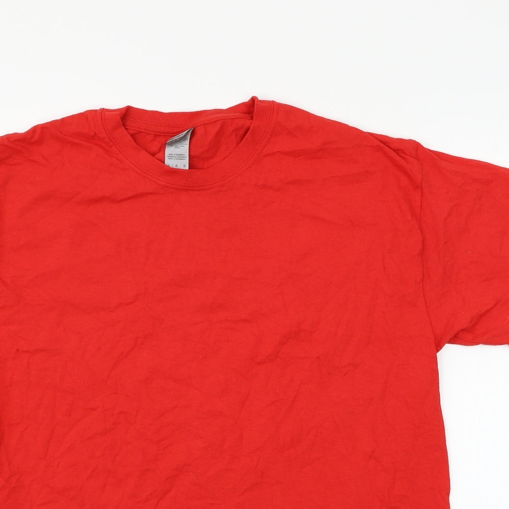 Gildan Mens Red  Jersey  T-Shirt Size L