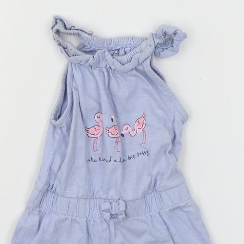 George Girls Blue  Jersey Jumpsuit Outfit/Set Size 12-18 Months  - Flamingo