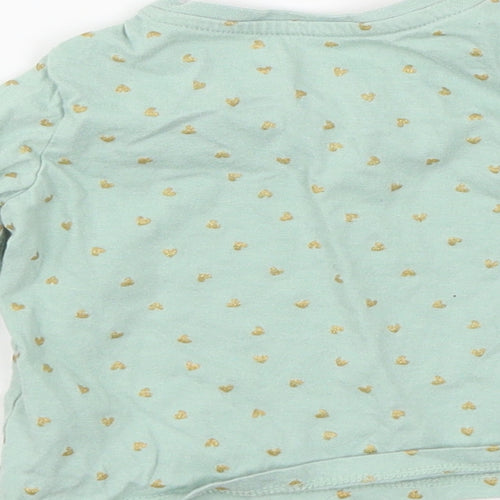 Primakr Girls Green Polka Dot Jersey Basic T-Shirt Size 6-9 Months