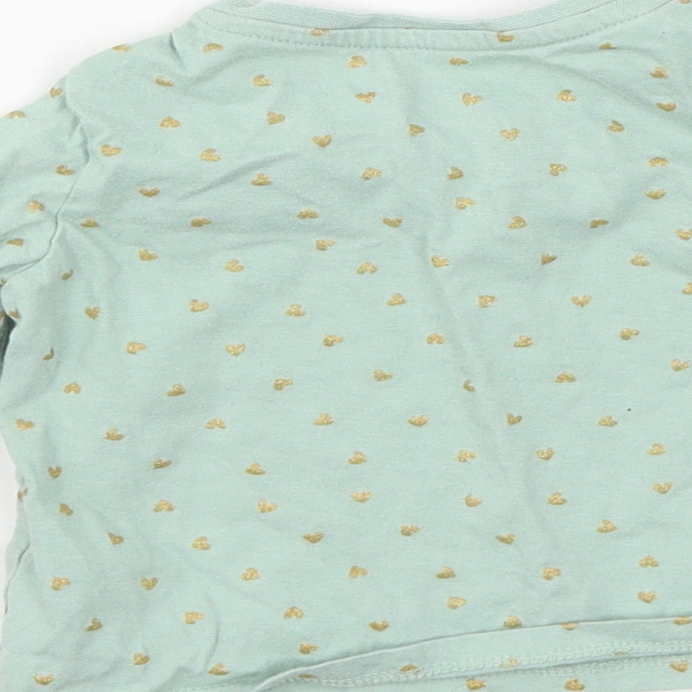 Primakr Girls Green Polka Dot Jersey Basic T-Shirt Size 6-9 Months