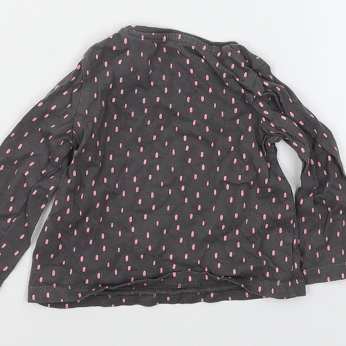 F&F Girls Grey Polka Dot Jersey Basic T-Shirt Size 9-12 Months