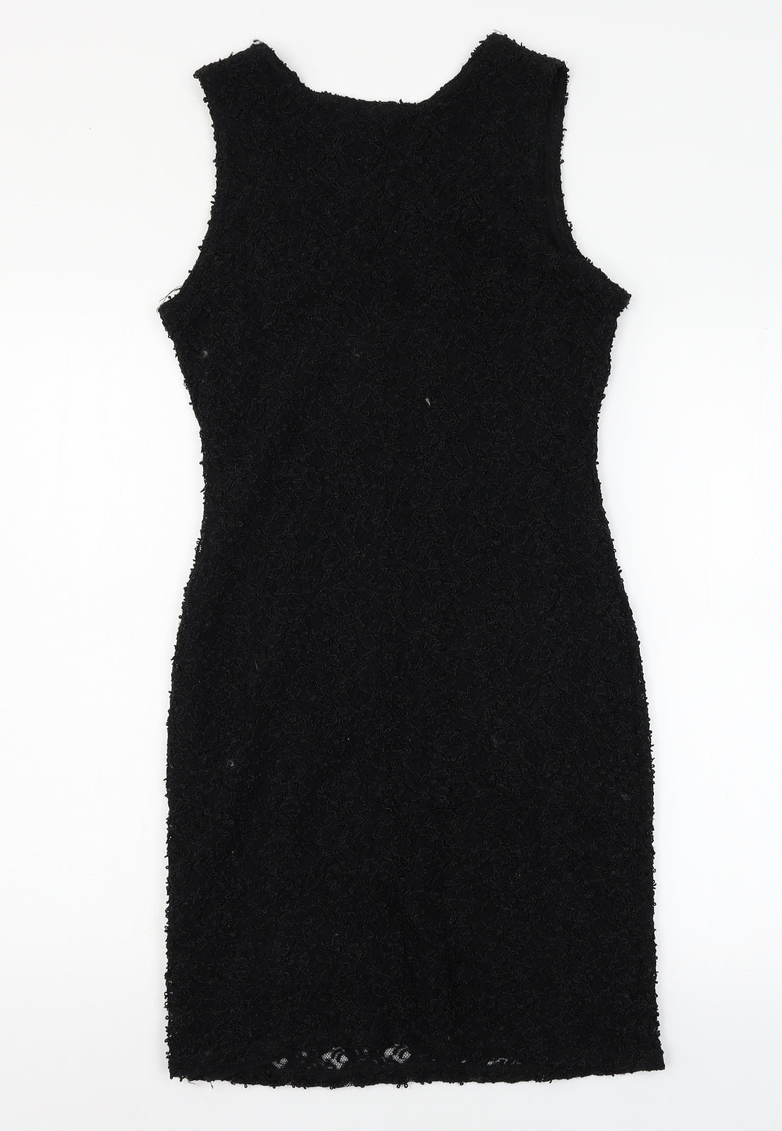 Preworn Womens Black  Lace Tank Dress  Size 14