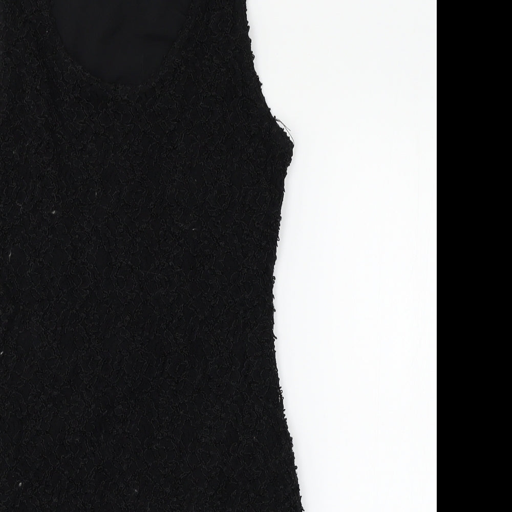 Preworn Womens Black  Lace Tank Dress  Size 14