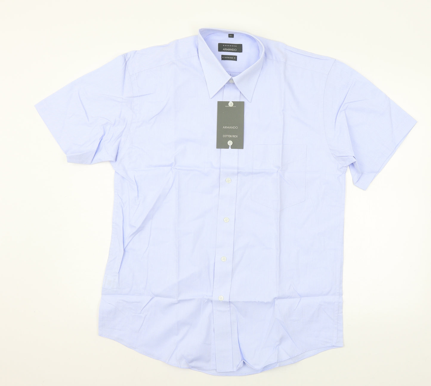 Armando Mens Blue    Dress Shirt Size 15.5
