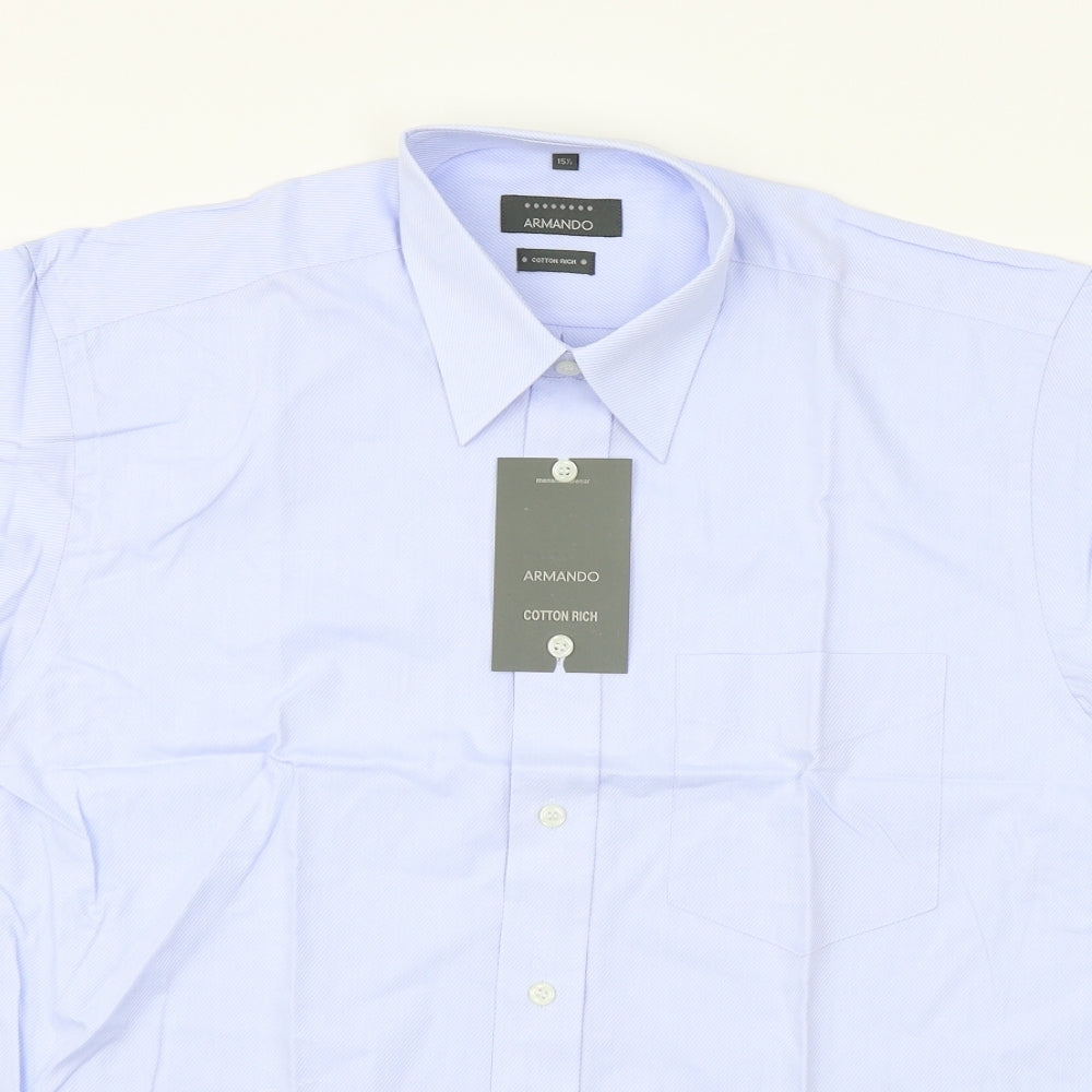 Armando Mens Blue    Dress Shirt Size 15.5