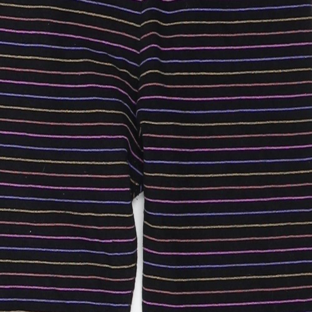 NEXT Girls Black Striped Jersey Jogger Trousers Size 10 Years