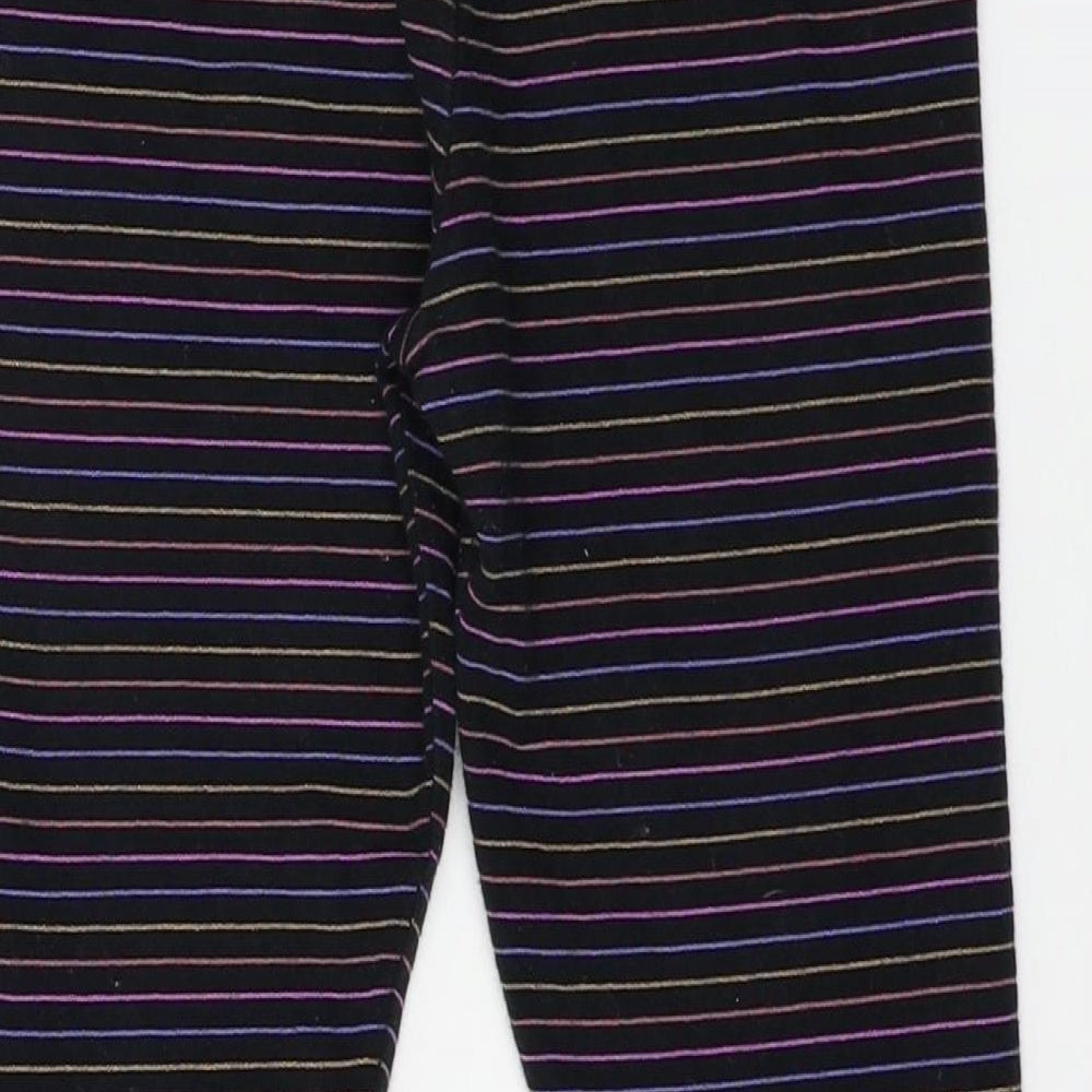 NEXT Girls Black Striped Jersey Jogger Trousers Size 10 Years