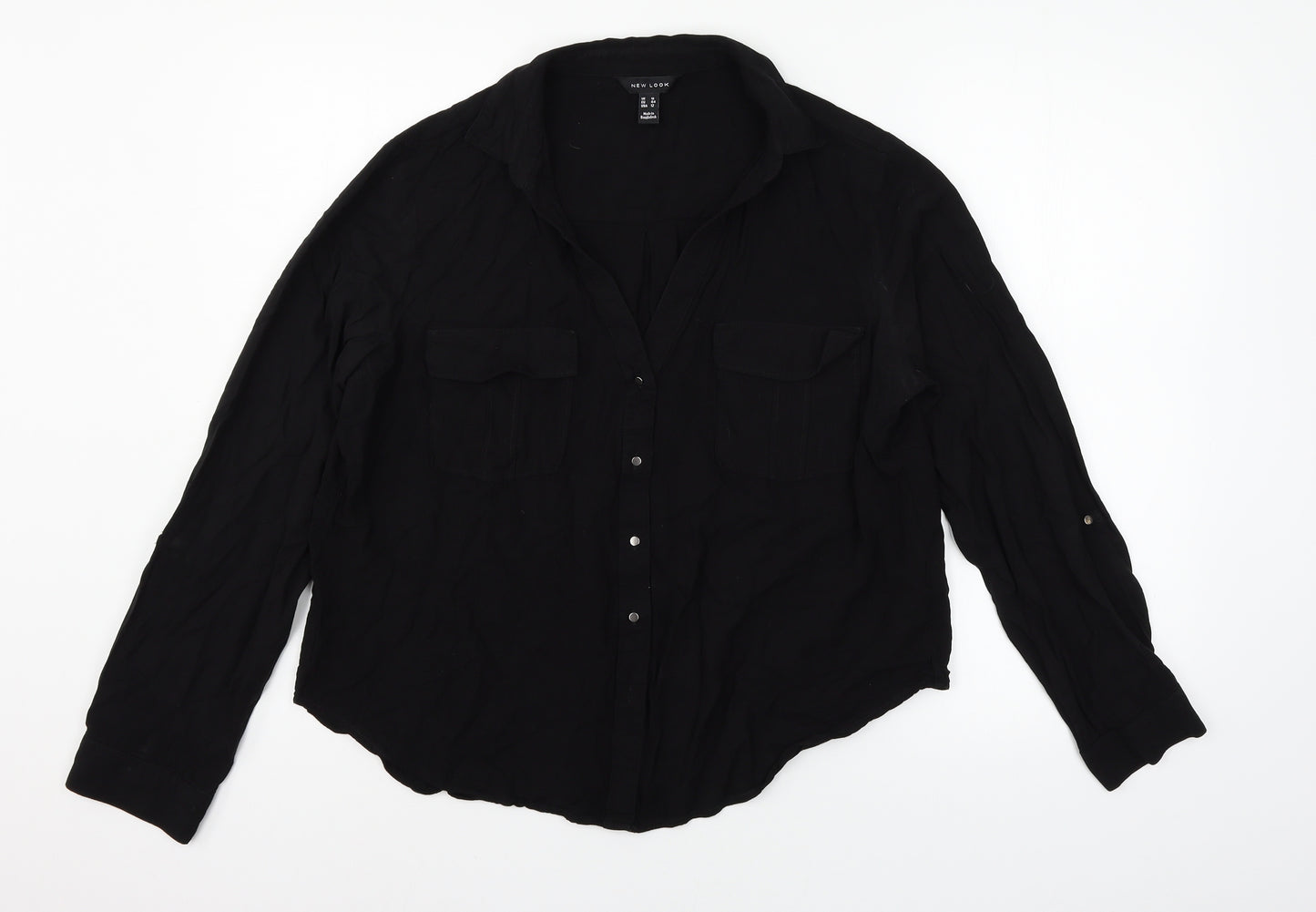 New Look Womens Black   Basic Button-Up Size 16