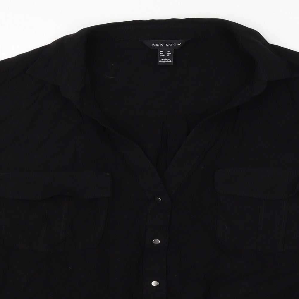 New Look Womens Black   Basic Button-Up Size 16
