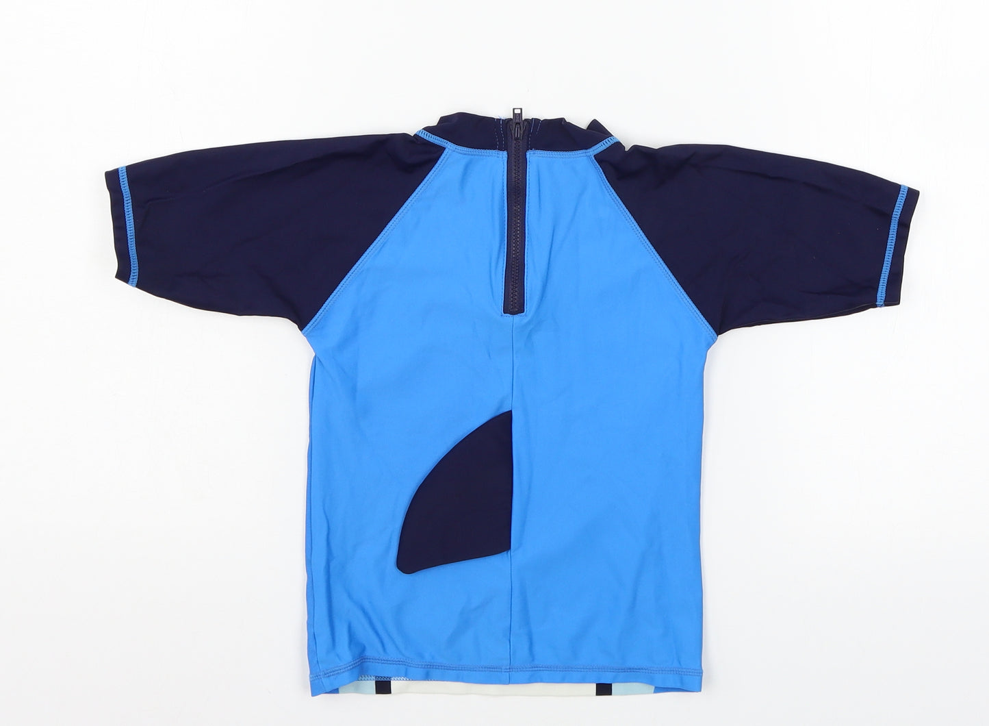 Matalan Boys Blue   Basic T-Shirt Size 3-4 Years  - shark swim wear